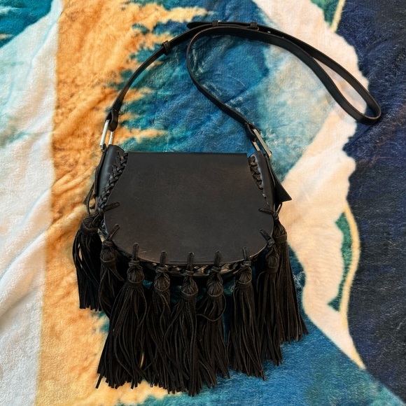 Mango Handbags - Mango Crossbody Fringe Purse
